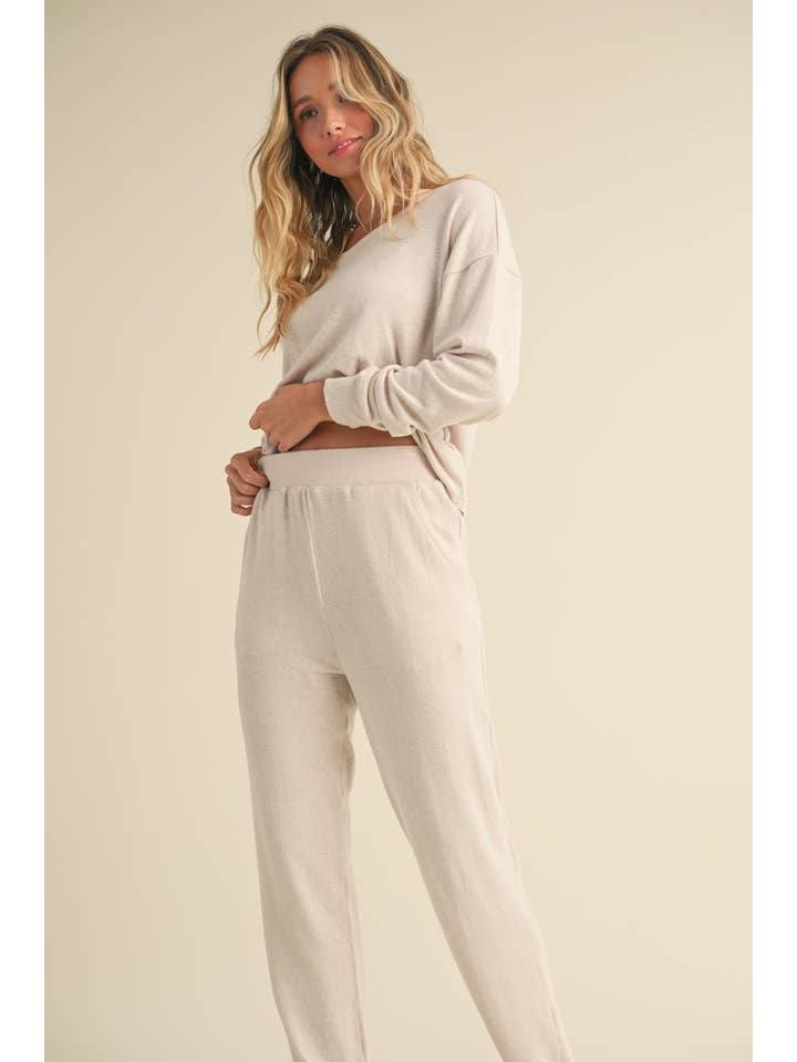 KIMBERLY C - Wholesale Knit Top - Women's - Brushed Hacci Long Sleeve V Neck Top4