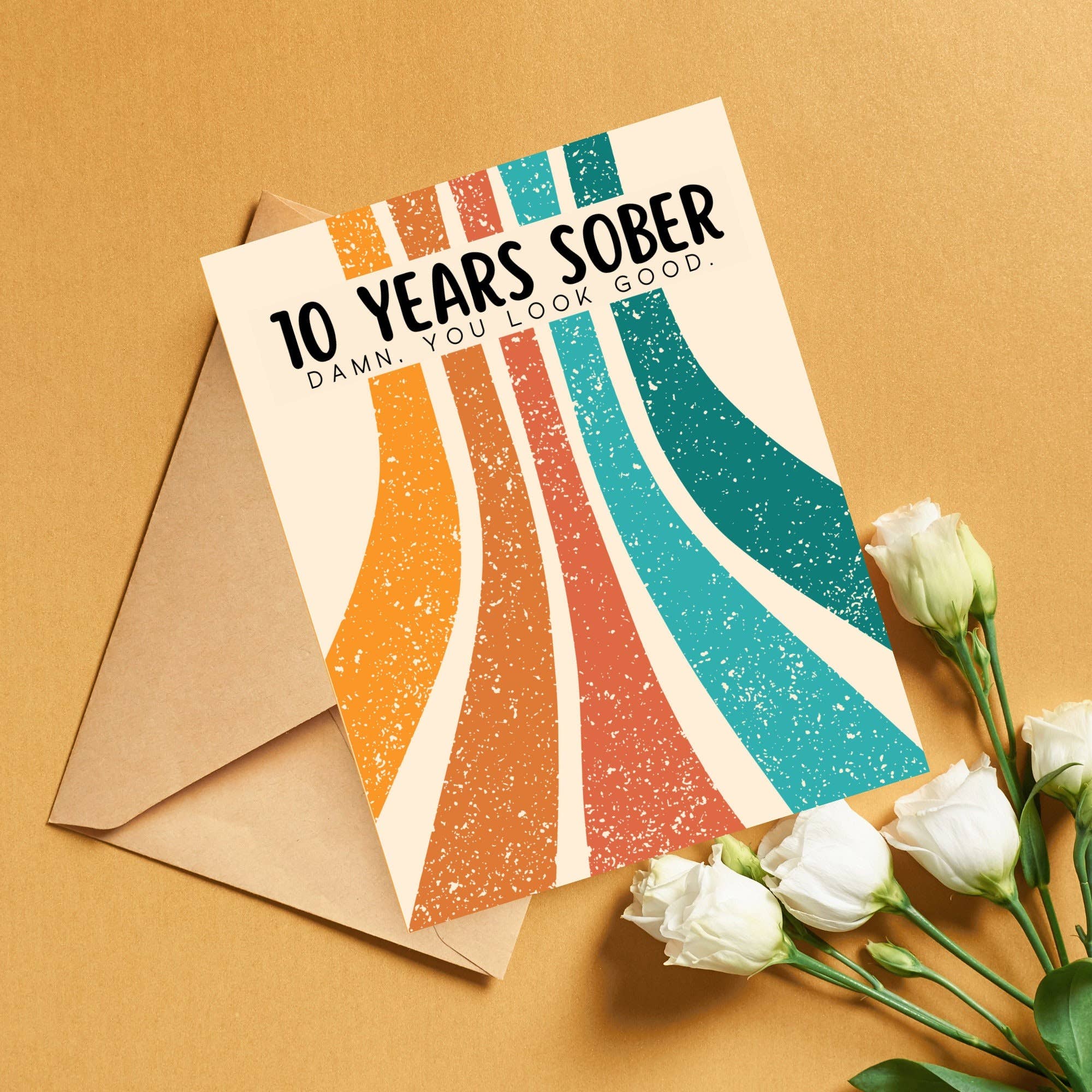 As Told By Ellie - Wholesale Congratulations Card - 10 Years Sober Card, Sobriety Anniversary, Soberversary4