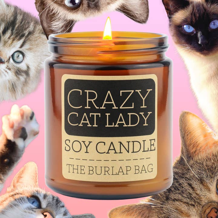 Crazy Cat Lady - Soy Candle 9oz for wholesale by The Burlap Bag
