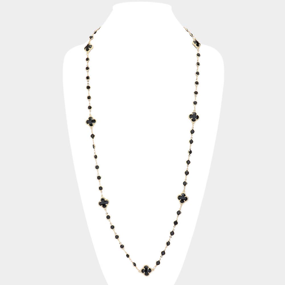 Sensibling Corp. - Wholesale Pendant/Charm Necklace - Quatrefoil Station Long Necklace1