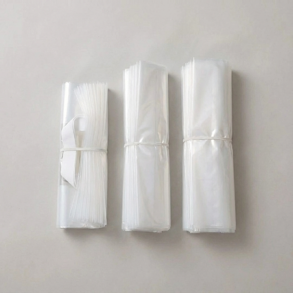 ByHome - Vente Pochette cadeau - 50 sacs cadeaux transparents en PVC de 3 tailles avec poignées blanches4