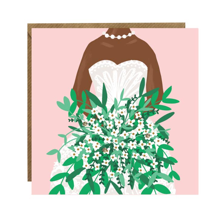 Carte de mariage Bride & Bouquet pour la vente par Lottie Simpson
