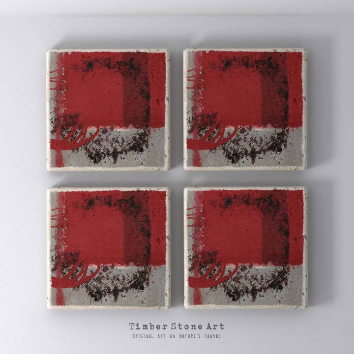 Set aus 4 Untersetzern aus Naturstein für den Großhandel von Timber Stone Art