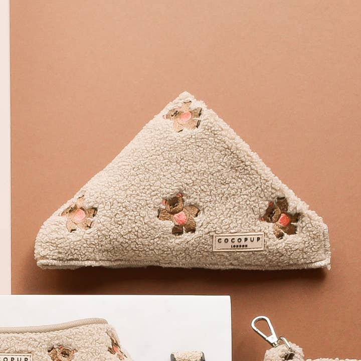 Theo Embroidered Teddy Bandana for wholesale by Cocopup London