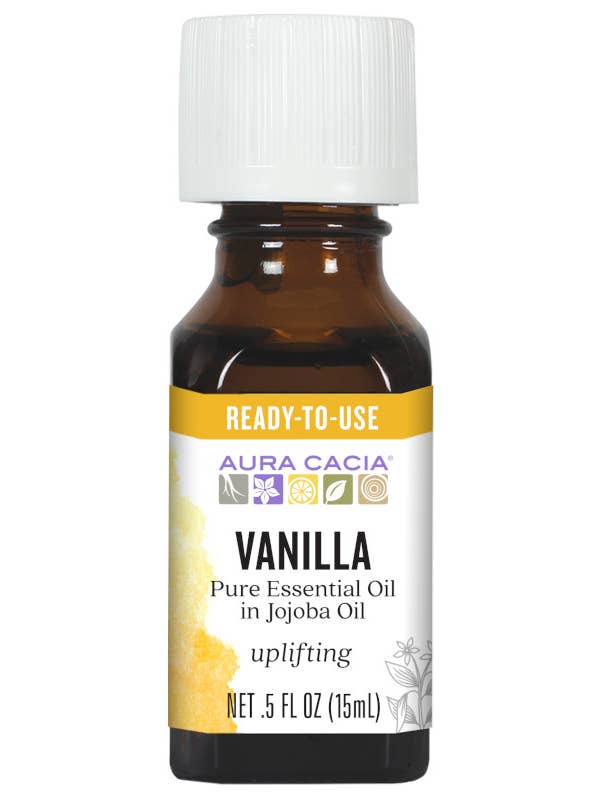 Ready To Use Vanilla Essential Oil In Jojoba Oil 0.5 Fl Oz for wholesale by Aura Cacia