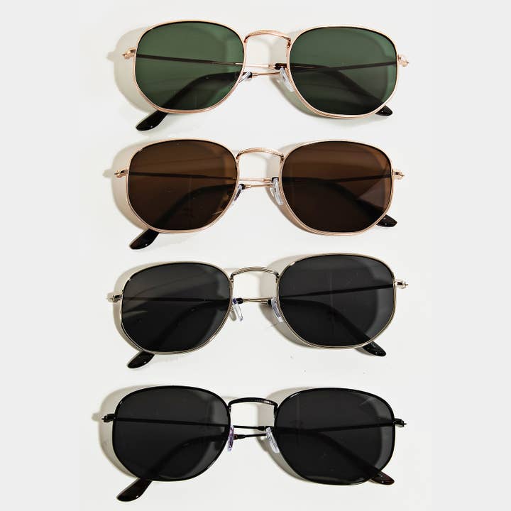 MULTI Twelve Piece Thin Metallic Frame Fashion Sunglasses for wholesale on Faire