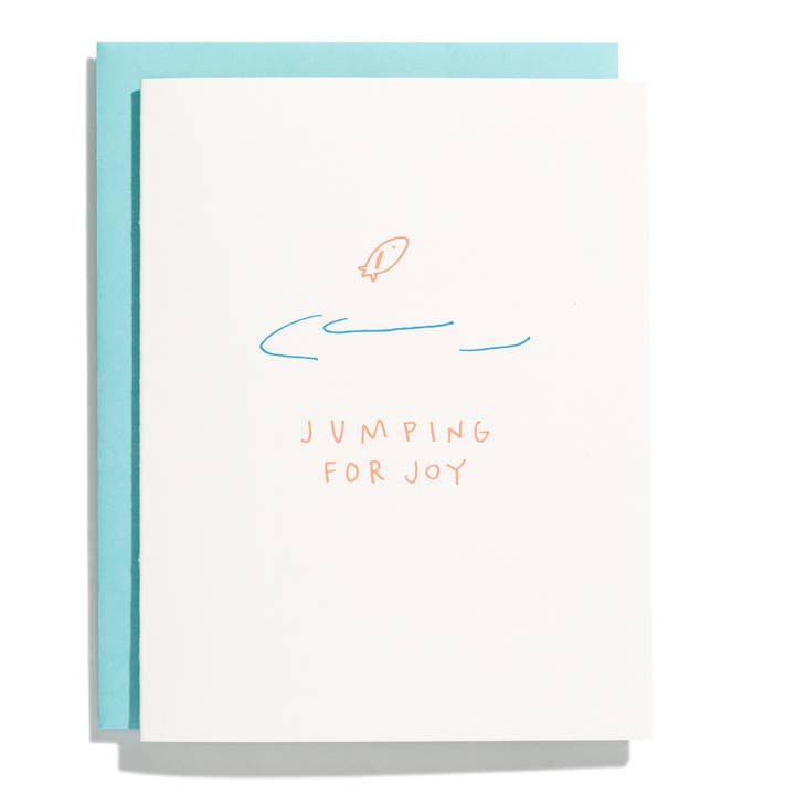 Jumping For Joy - Letterpress Greeting Card for wholesale by Shorthand Press