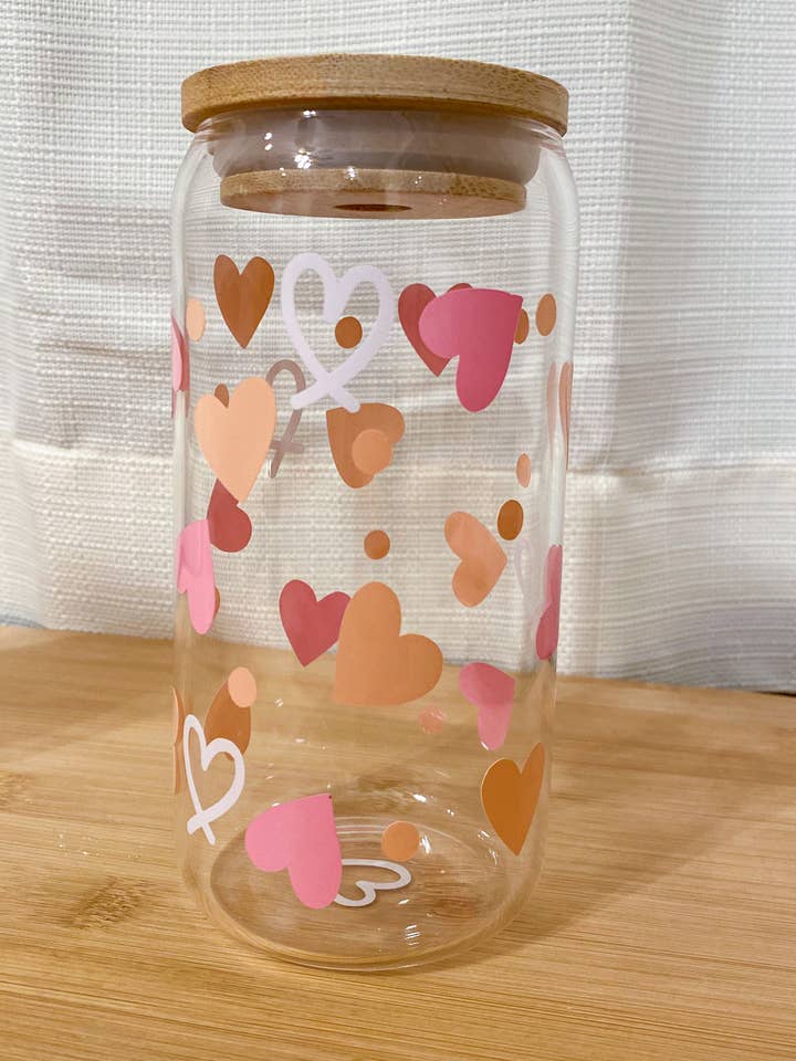 Tasse en verre de 20 oz avec motif de cœur changeant de couleur (copie) pour la vente par cwjgcrafts