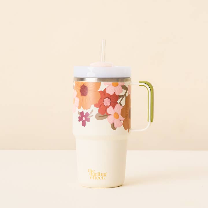 The Darling Effect - Wholesale Insulated Mug/Tumbler - 20 oz Mini On-the-Go Tumbler-Wild About You Cream