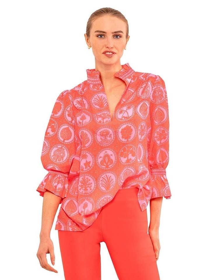 Gretchen Scott LLC – wholesale Tunic – Women’s – Ruffleneck Tunic - Circle of Love5