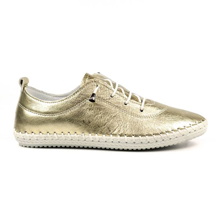 St. Ives Metallic Gold Plimsoll for wholesale by Lunar Shoes