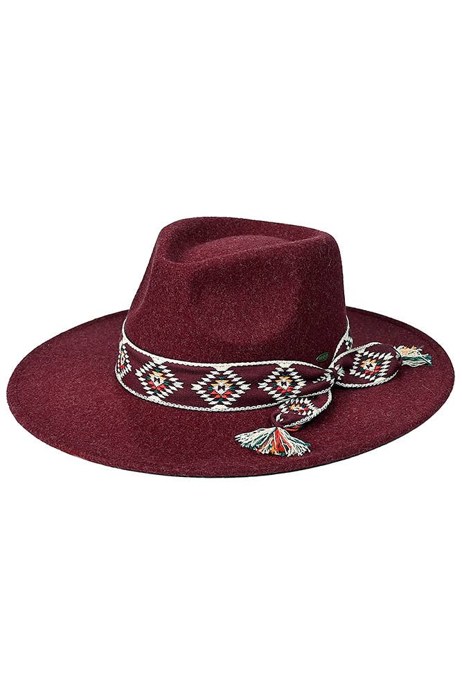 Hana – Fedora - Mulher por atacado – C.C Aztec Trim Band Vegan Felt Panamá7