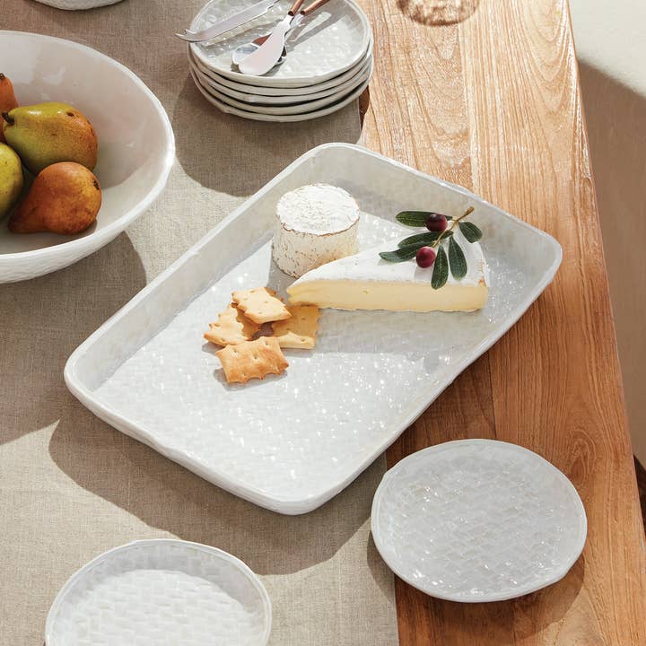 White Corinne Serving Platter for wholesale on Faire1