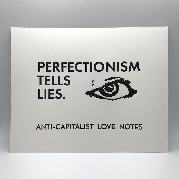 Le perfectionnisme raconte des mensonges : impression typographique 8 x 10 pouces pour la vente par radical emprints