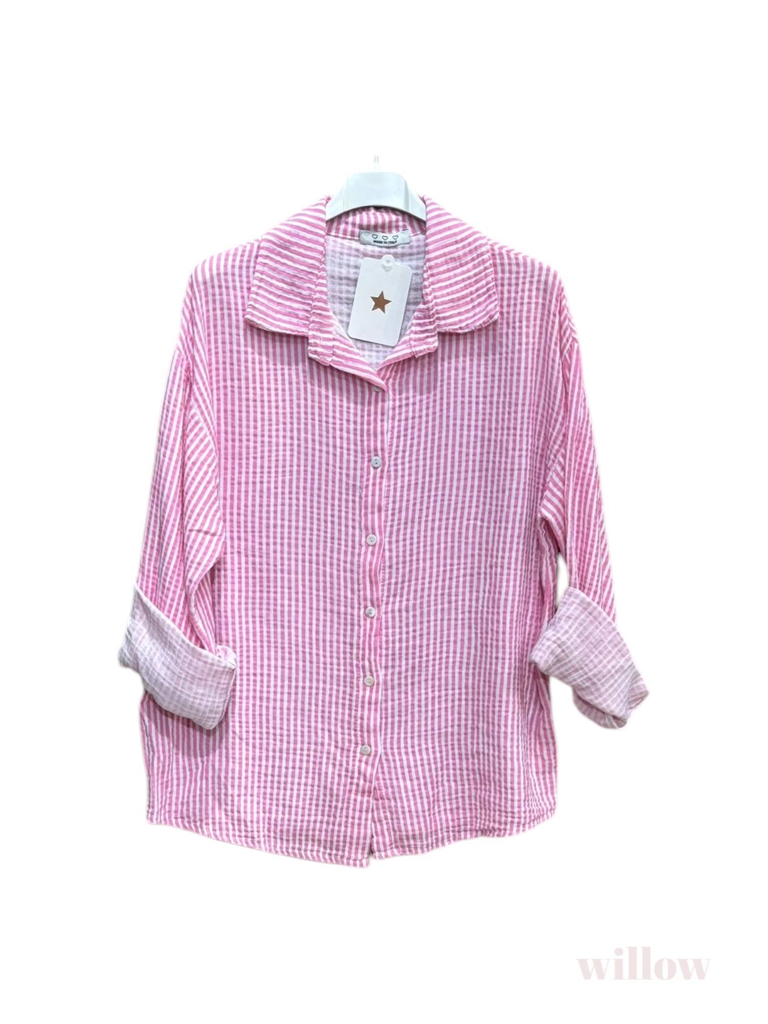 Moonsun - Wholesale Shirt - Women's - #3036 Striped cotton gauze shirt3