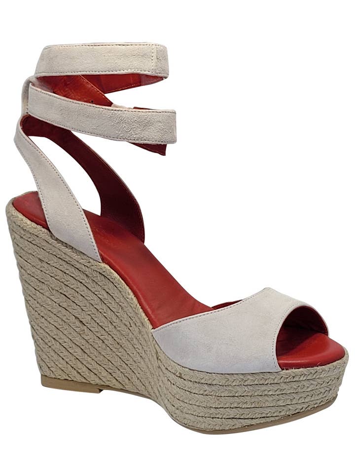 Demeter White Suede Sandal for wholesale by Anna de Manel