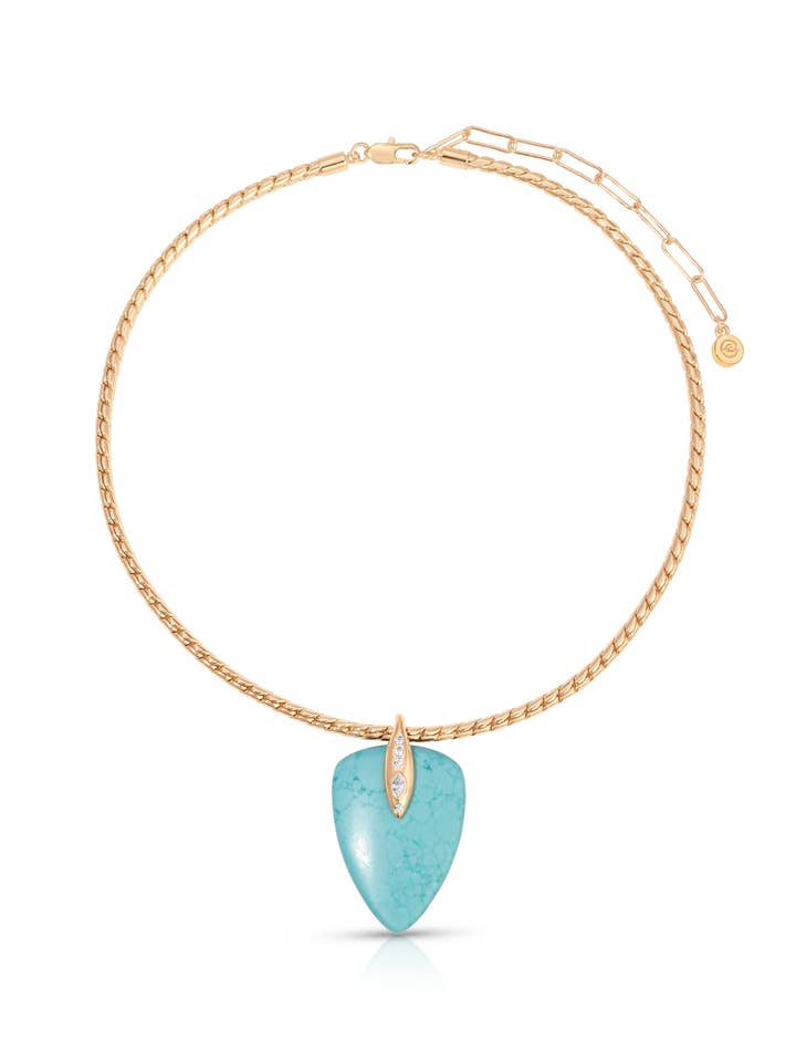 Turquoise Solstice Pendant Choker for wholesale by Ettika
