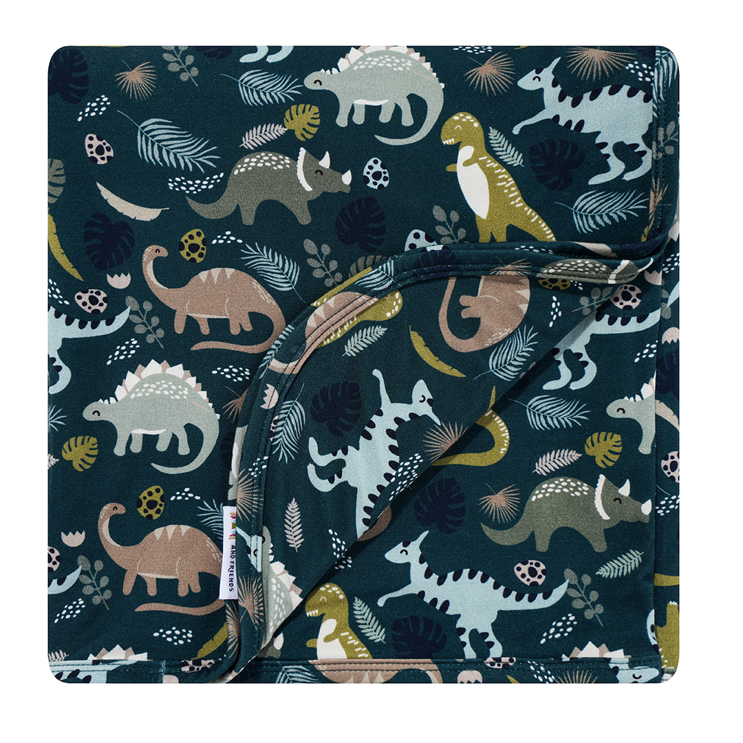 Emerson and Friends - Wholesale Bedding Blanket - Kids & Baby - Prehistoric Friends Dinosaur Bamboo Baby Blanket Baby Gift0
