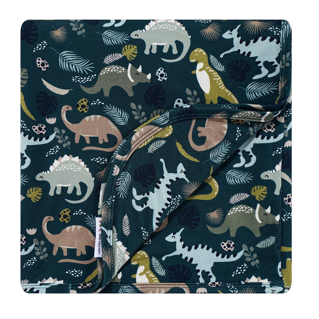 Emerson and Friends - Wholesale Bedding Blanket - Kids & Baby - Prehistoric Friends Dinosaur Bamboo Baby Blanket Baby Gift