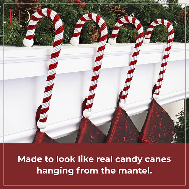 Haute Decor - Wholesale Christmas Decoration - Candy Cane Stocking Holder - 2 Pack - Large