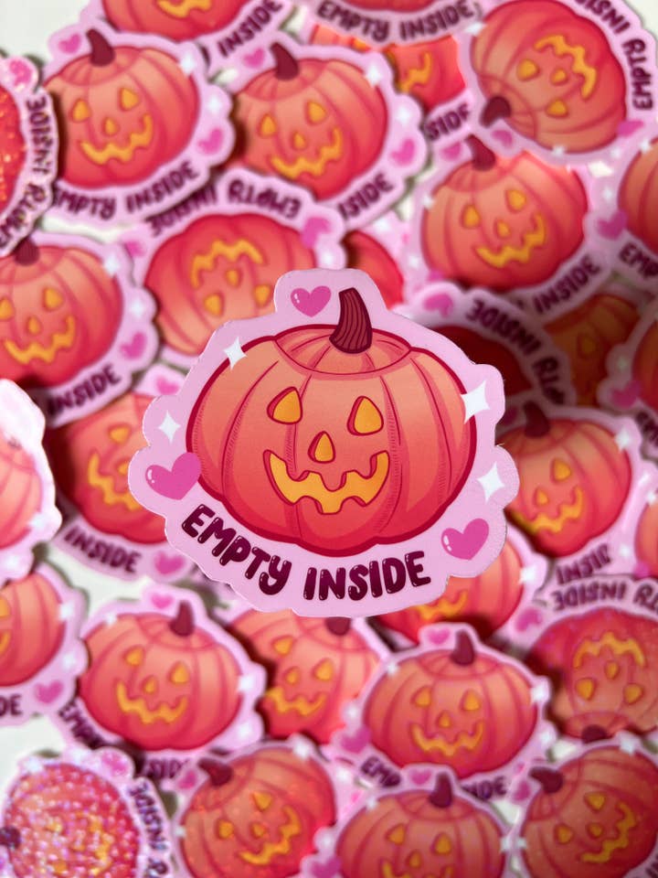 Empty Inside Jack-O-Lantern Vinyl Sticker for wholesale by Chapter & Claw Studio