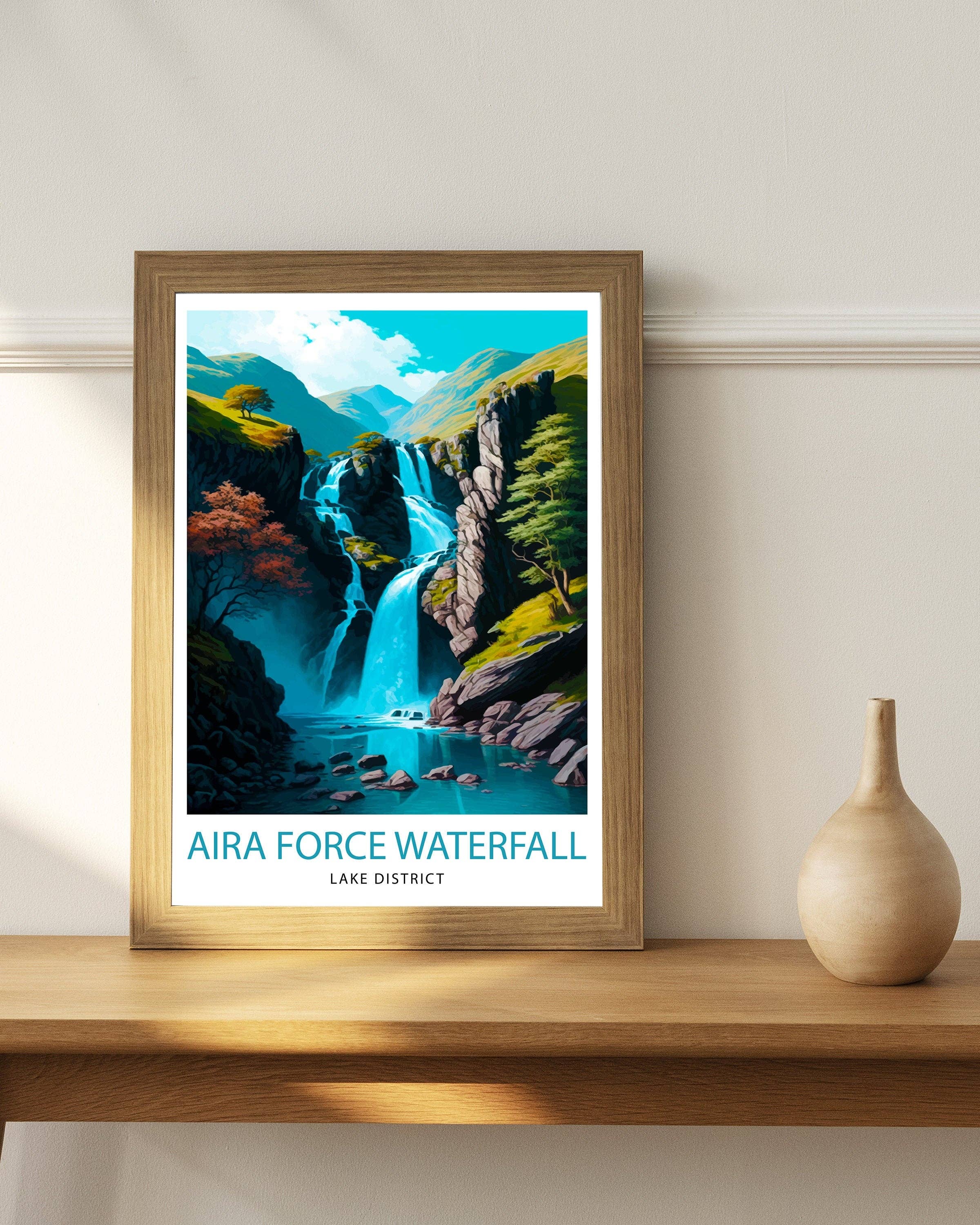 InkNPrintz – wholesale Art print – Aira Force Waterfall Lake District Travel Poster Lake District3