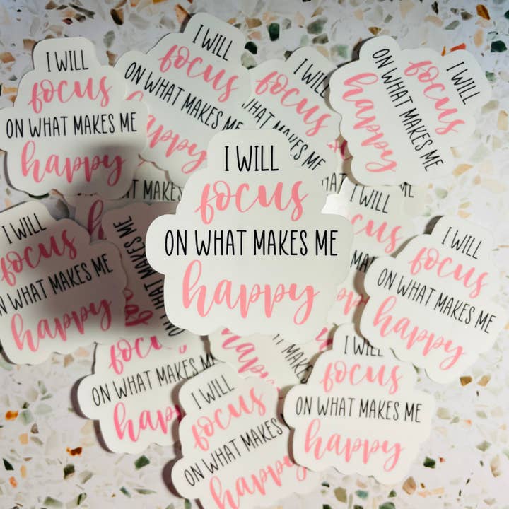 Sticker Qu'est-ce qui me rend heureuse pour la vente par Stag Run Creations