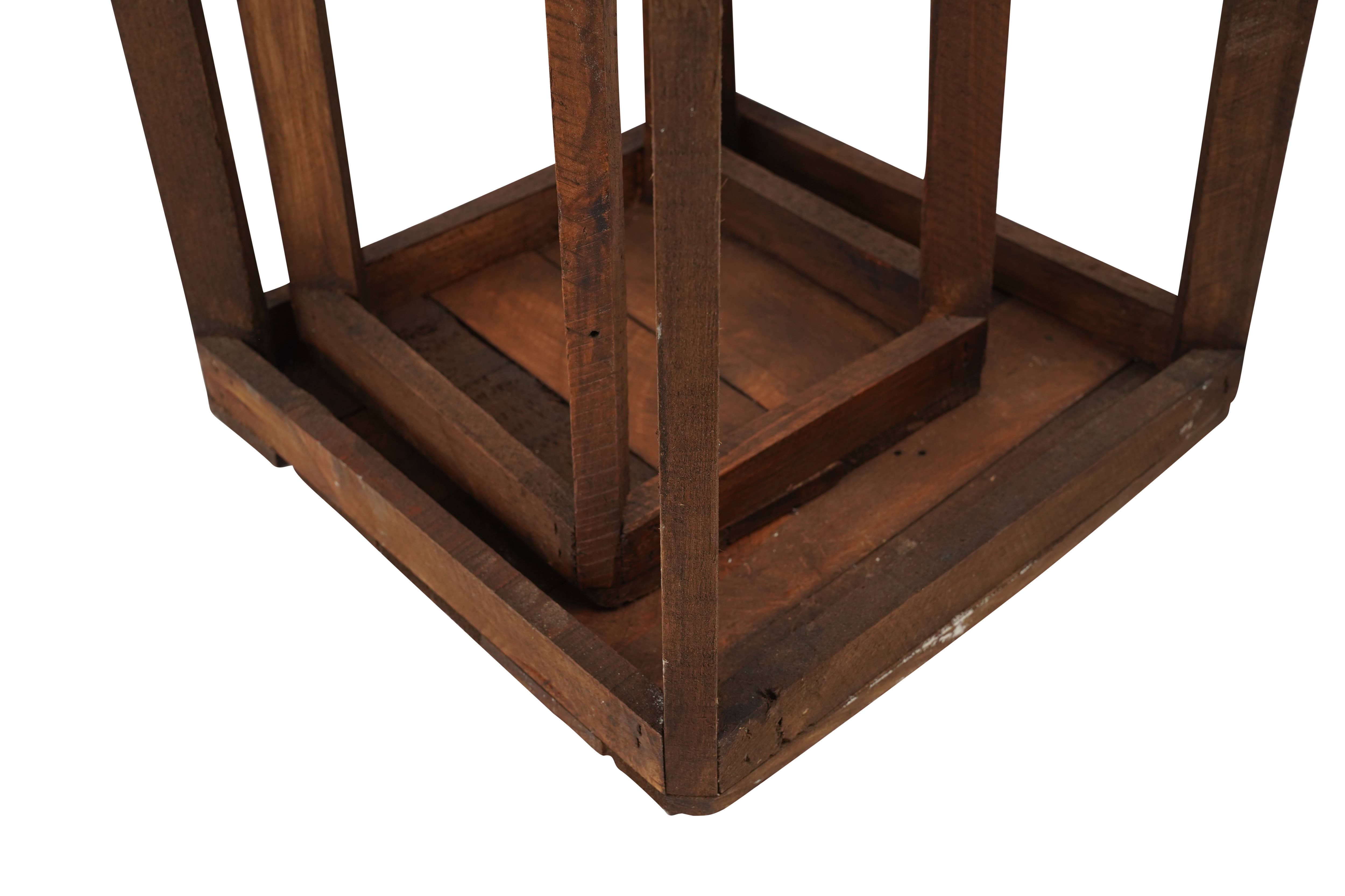 My Amigos Imports – Großhandel Laterne – Baldachin Farmhouse Holzlaterne, Wohnkultur, rustikal, braun, groß1