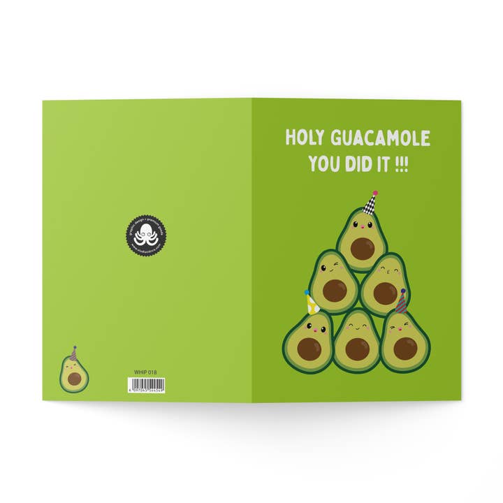 Studio Inktvis - Wholesale Congratulations Card - Greeting card Avocado Holy Guacamole you did it