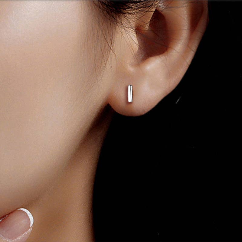 Perimade & Co. LLC - Wholesale Stud/Post Earrings - Dainty Initial Letter Stud Earrings in 925 Sterling Silver8