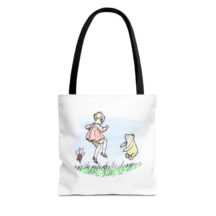 Sac fourre-tout Winnie the Pooh Literature, Pooh classique, Christopher Robin, Cadeau pour les amoureux de livres Piglet, Bookish Merch pour la vente par Terry Heath Art