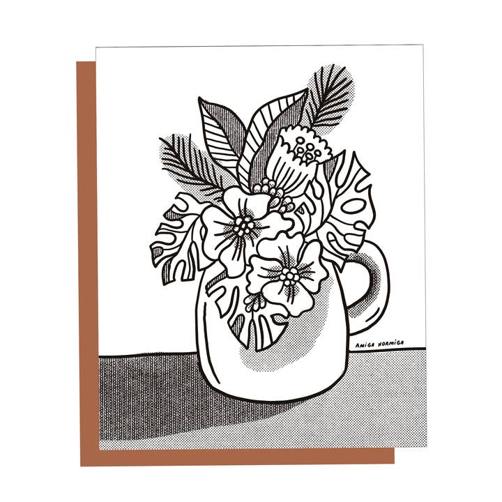 Black and White Flower Vase for wholesale by Amiga Hormiga Studio