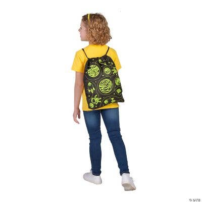 Fun Express - Wholesale Drawstring Bag - Unisex - GID SPACE DRAWSTRING BACKPACK ASST