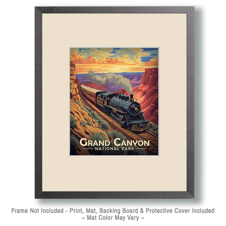 Mowbi – wholesale Art print – Grand Canyon Railway - Grand Canyon Souvenir Art Prints - 8"x10" Artwork for 11"x14" Frame