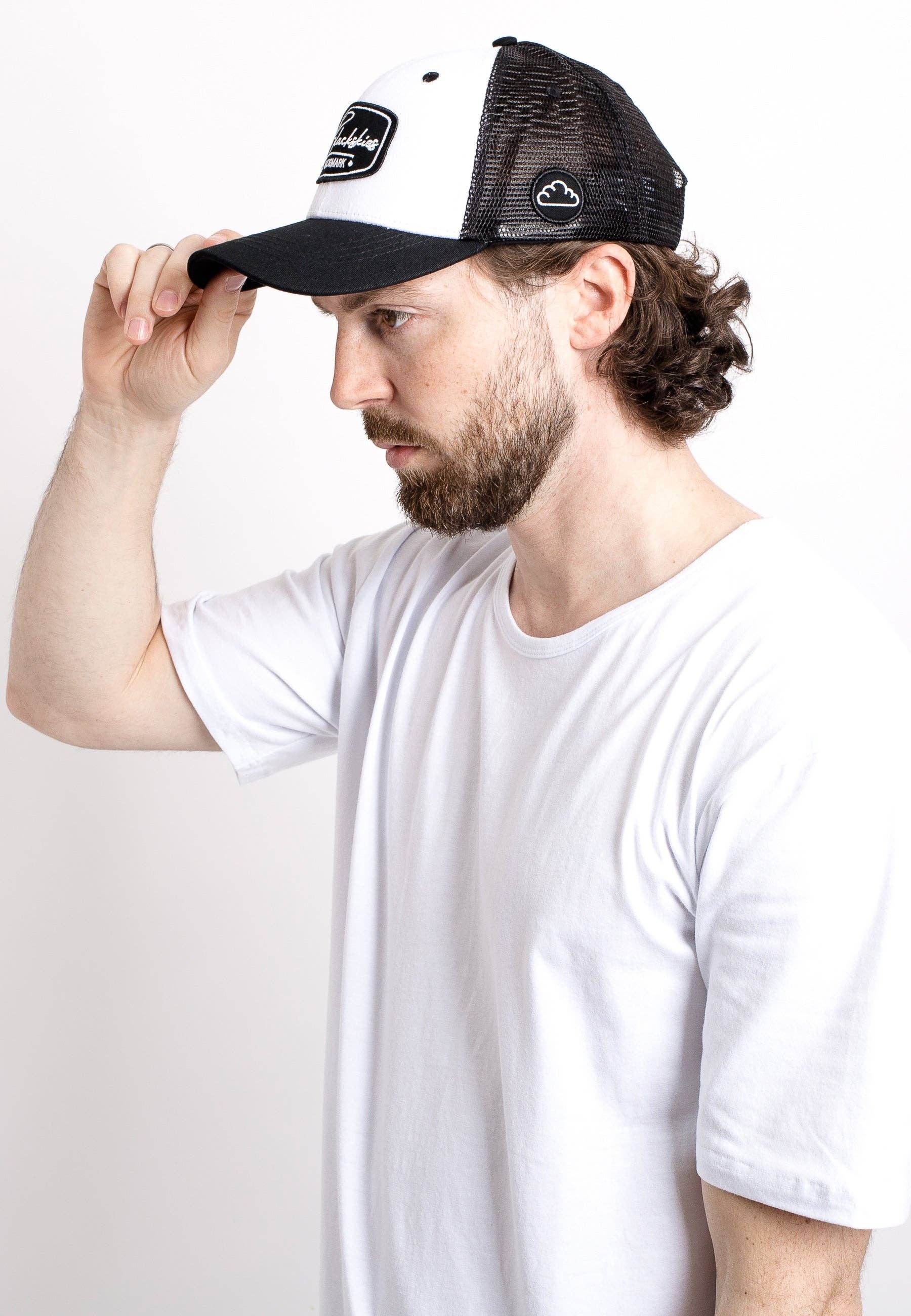 Blackskies - Wholesale Trucker Hat - Unisex - Racing Baseball Cap White-Black4