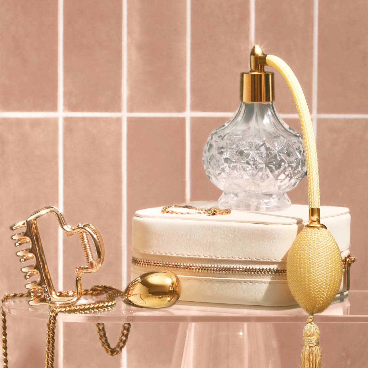 KITSCH - Wholesale Hair Clip - Women's - Metal Medium Open Shape Puffy Claw Clip - Gold4