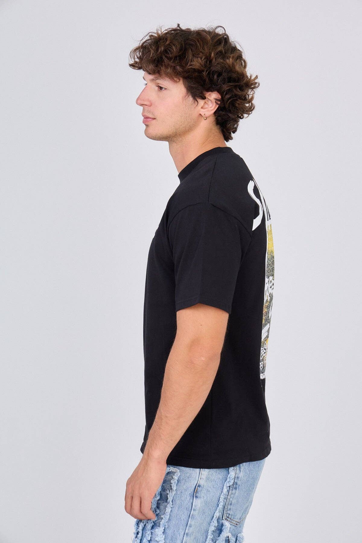 TOP MONDAY - Wholesale Screen Printed T-Shirt - Men's - Black T-Shirt "Single"4