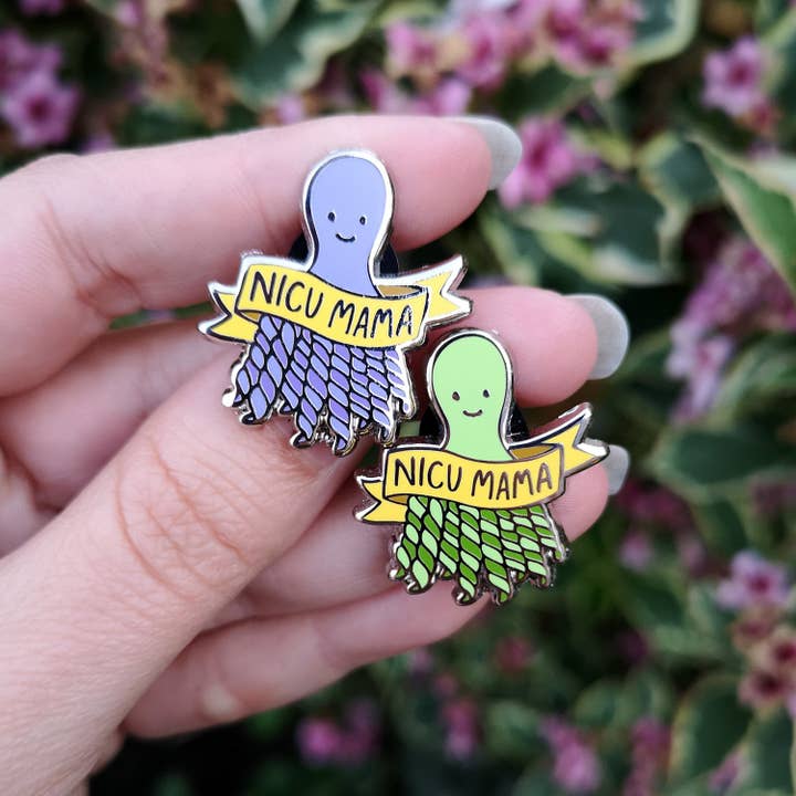 T & Belle – wholesale Lapel pin/button – Nicu Mama Premature Baby Keepsake Pin Badge - Purple1