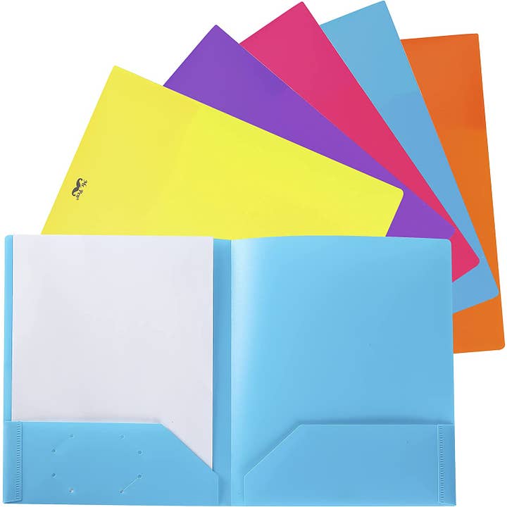 Mr. Pen - Wholesale Folders - Mr. Pen 5-Pack Plastic Folders with Pockets