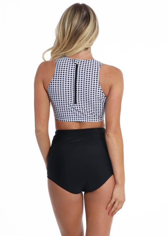 Noir Bas de bain taille haute noir pour femmes en vente sur Faire2