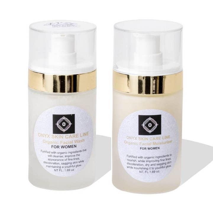 Organic Two-Step Facial Wash & Moisturizer System - for Women for wholesale by Onyx Skin Care Line