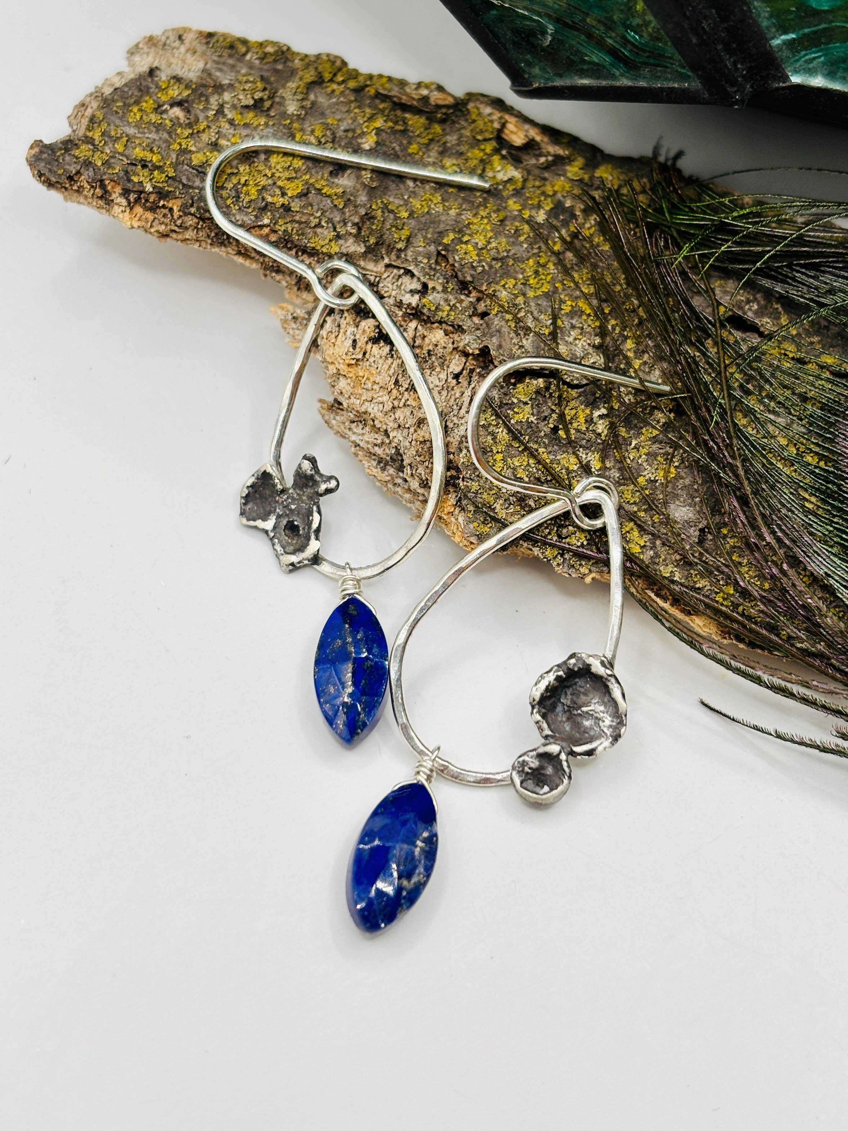 Rachel Renee Jewelry - Wholesale Dangle Earrings - LINDA Lapis Water Cast Teardrop Earrings3
