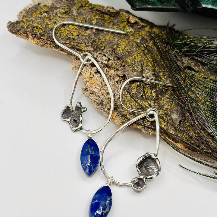 Rachel Renee Jewelry - Wholesale Dangle Earrings - LINDA Lapis Water Cast Teardrop Earrings3