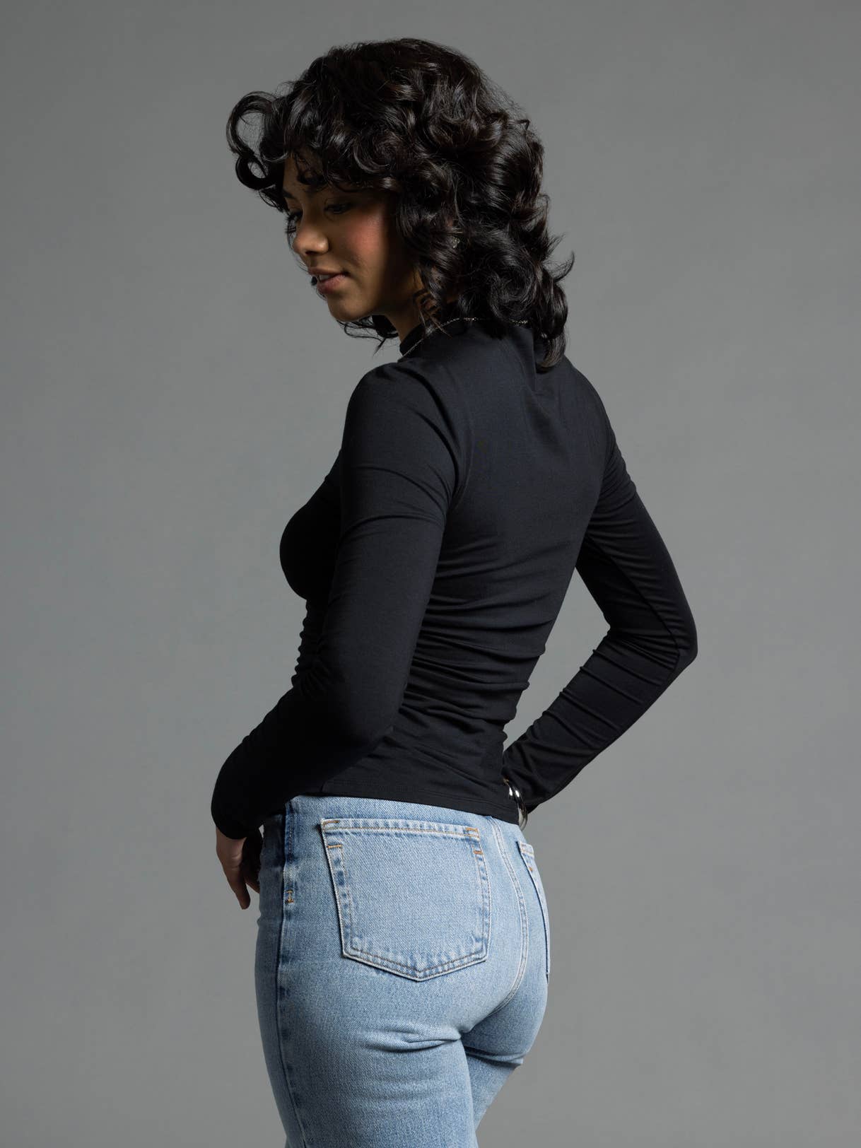 Weekend Los Angeles - Wholesale Knit Top - Women's - Ruched Long Sleeve Top - ROSE TOP4