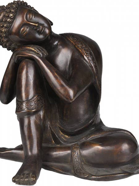 Buddha pensante giapponese | Scultura in ottone per la vendita all'ingrosso da parte di Exotic India Art