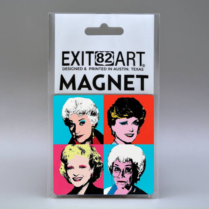 Girl Gang - Golden Girls - 3" Square Fridge Magnet for wholesale by EXIT82ART