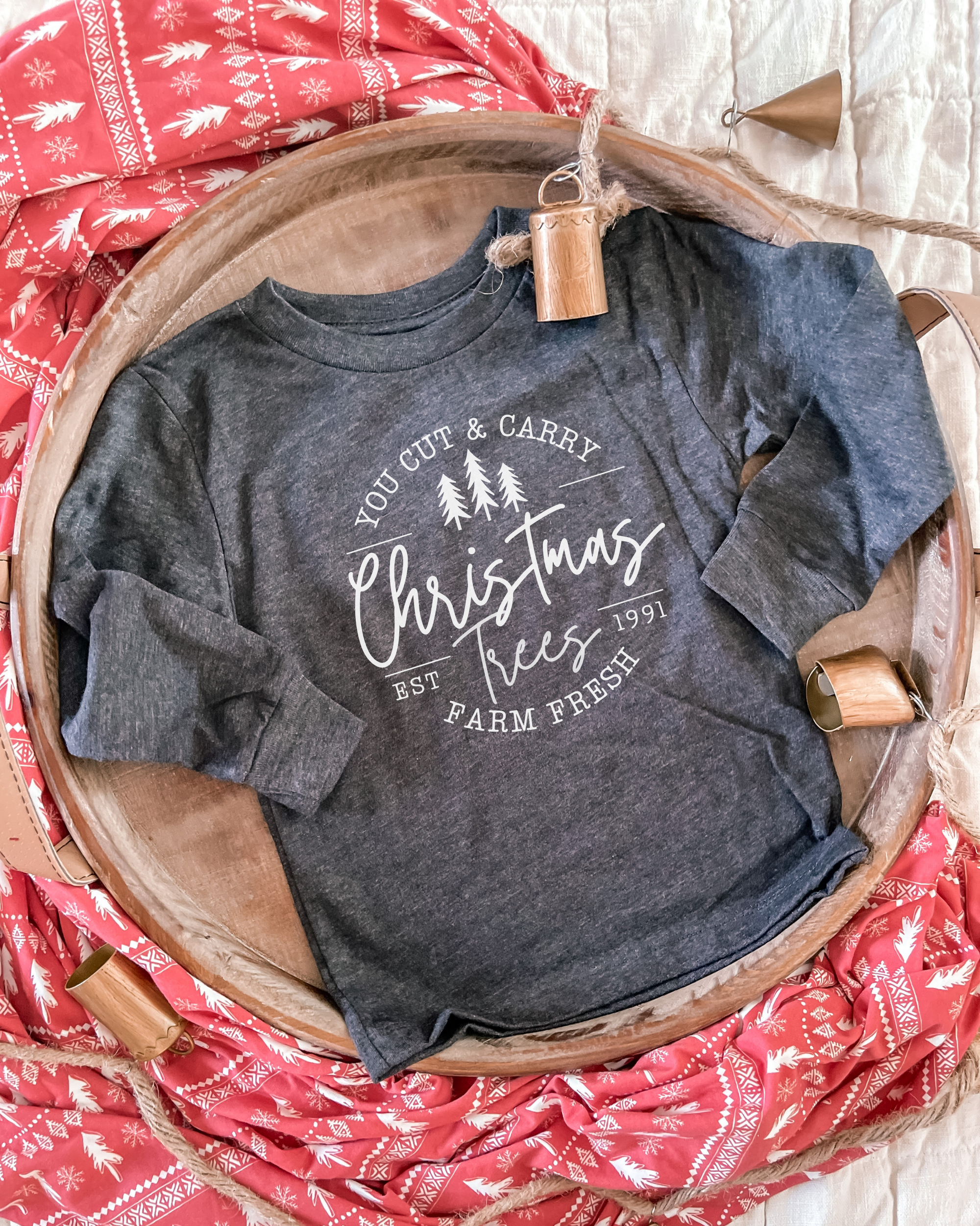 Ginger And Thread - Wholesale Screen Printed T-Shirt - Kids - Christmas Tree Farm Shirt for Toddler Kids  and Baby2