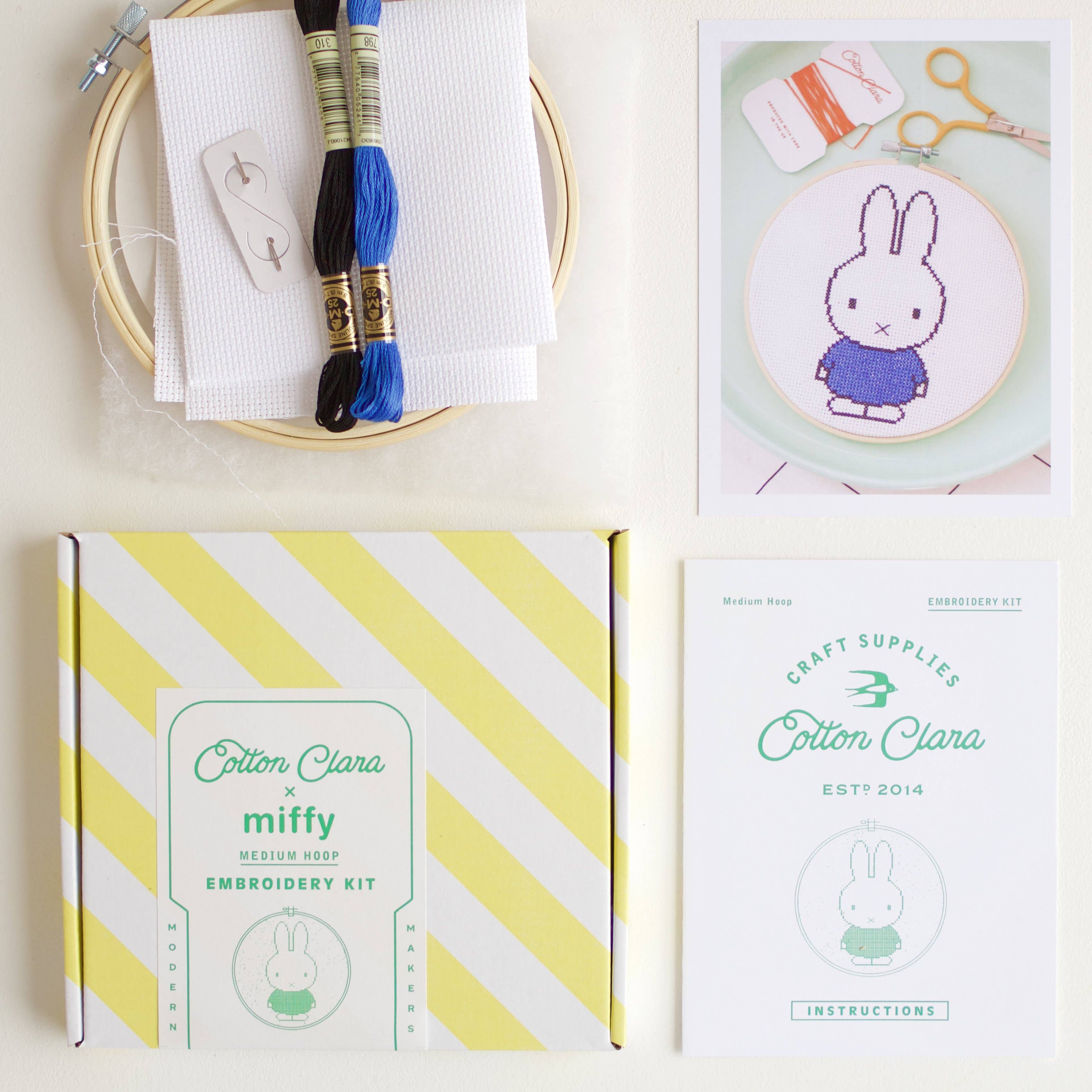 Cotton Clara Craft Kits & Supplies - Wholesale DIY Craft Kit - Miffy Blue Cross Stitch Kit6
