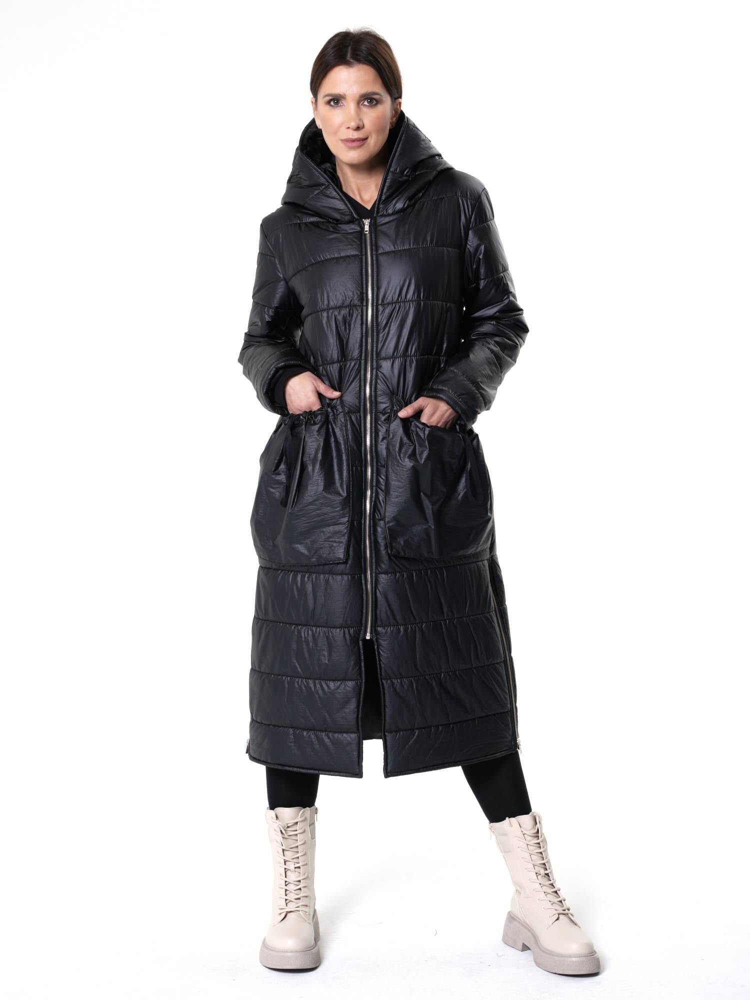 Metamorphoza - Wholesale Puffer Jacket - Women's - Long Puffer Jacket With Oversize Pockets9