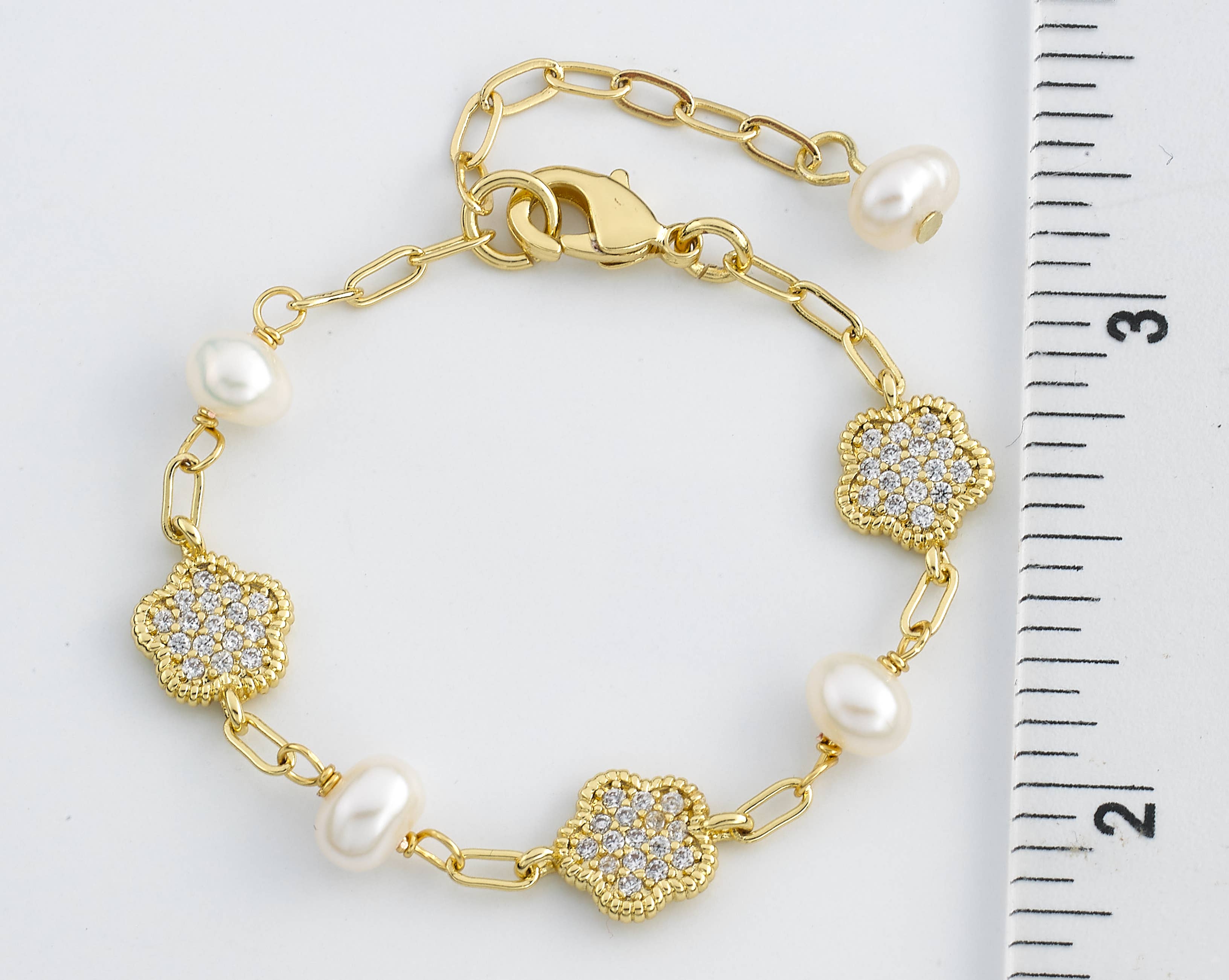 Little Miss Twin Stars - Venta al por mayor Pulseras de abalorios/colgantes - ¡Clásico de LMTS! Pulsera de perlas de agua dulce y flores micro pavé3